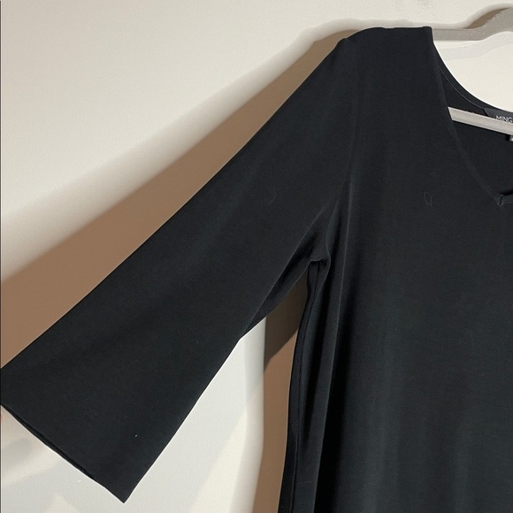 Ming Wang | Women’s Classic Black Ponte Knit V-Neck Dress Size Large - Picture 6 of 7